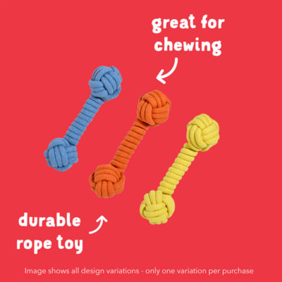 Good Boy Rope Dumbbell dog toy, UK version
