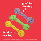 Good Boy Rope Dumbbell dog toy, UK version