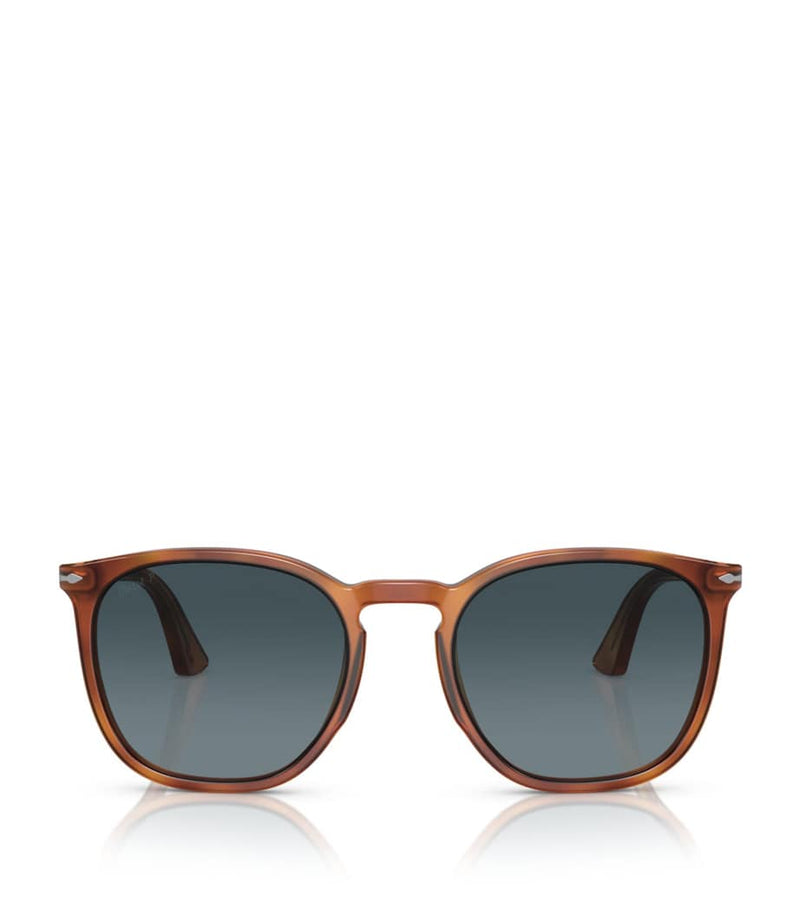 Persol acetate round sunglasses with keyhole bridge, UK version