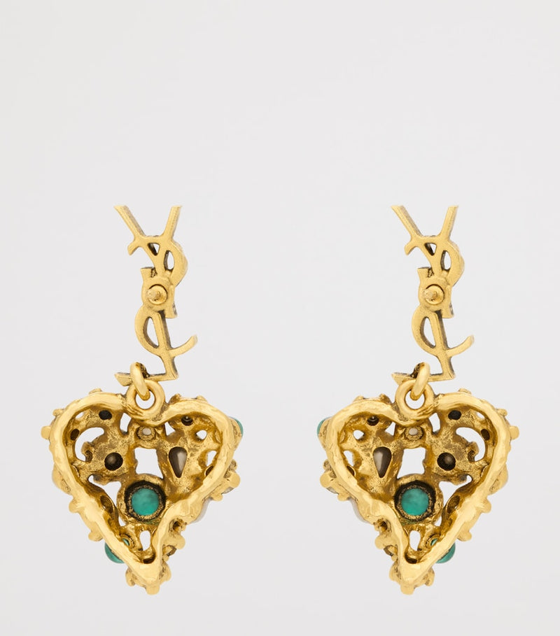 Saint Laurent Cassandre Heart earrings gold-tone, UK version