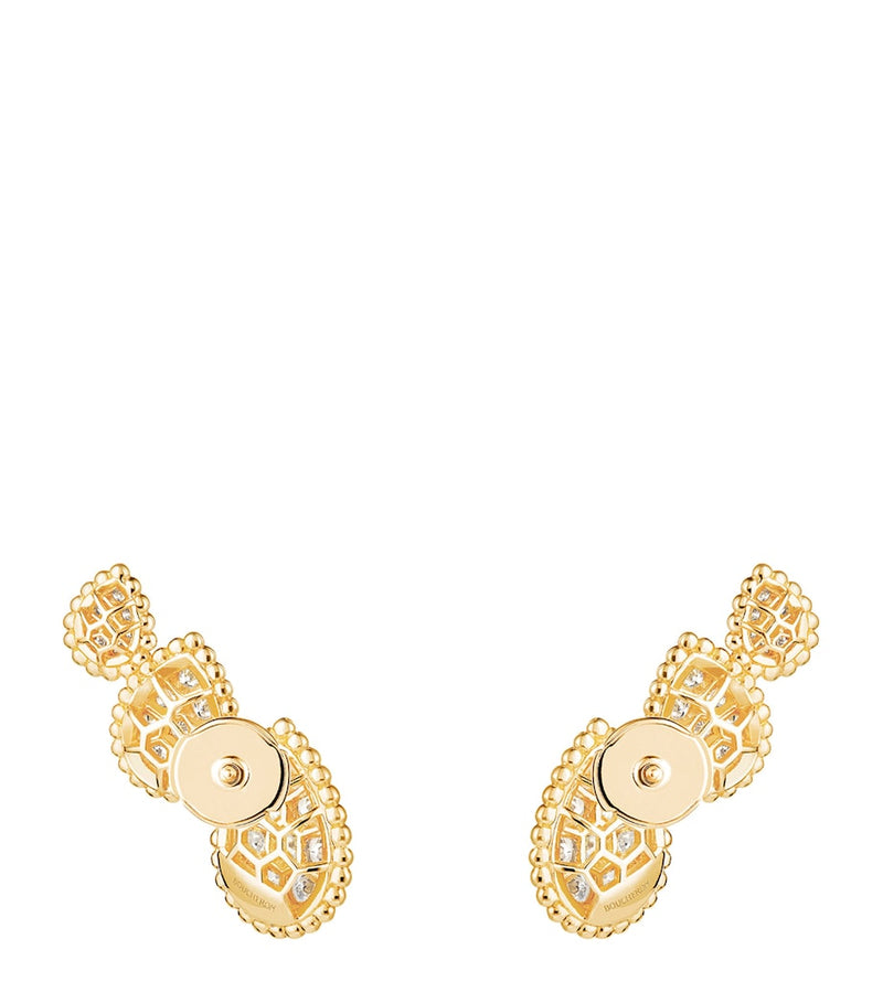 Boucheron Serpent Bohème yellow gold diamond earrings (British brand)