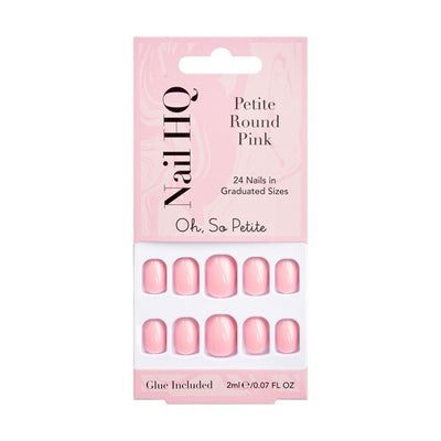 Superdrug Nail HQ Petite Round Pink False Nails 24 Pieces- Buy online at McGrocer