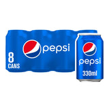 Pepsi cola cans original 8x330ml (British brand)