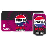 ASDA Pepsi Max Cherry No Sugar Cola Cans 8 x 330ml- Buy online at McGrocer