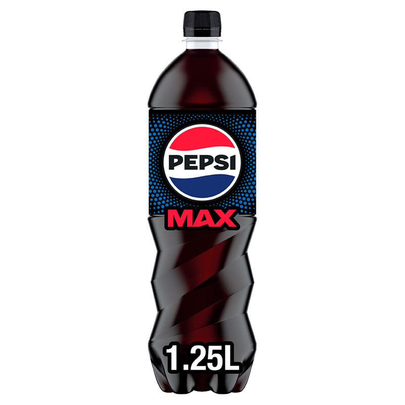 Pepsi Max No Sugar Cola 1.25L bottle, imported from the UK