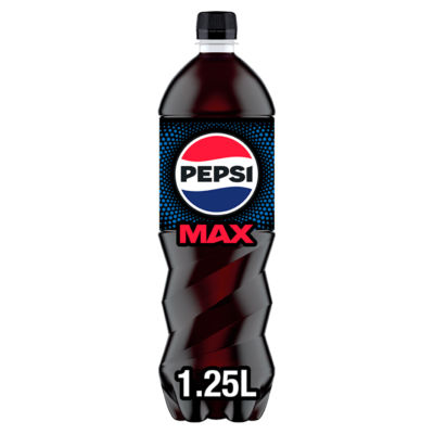 Pepsi Max No Sugar Cola 1.25L bottle, imported from the UK