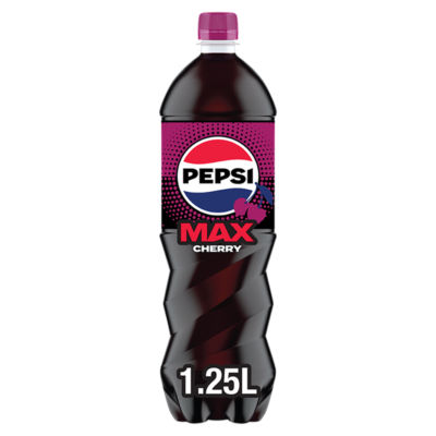 Pepsi Max cherry cola 1.25L bottle, imported from the UK
