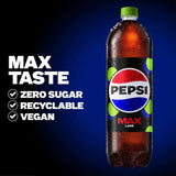 Pepsi Max Lime sugar-free cola 2L, imported from the UK