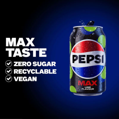 Pepsi Max Lime no sugar cola cans 8x330ml - British product