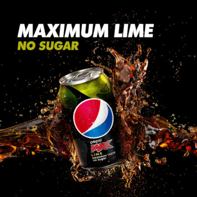 Pepsi Max Lime sugar-free cola 24 x 330ml cans, imported from the UK