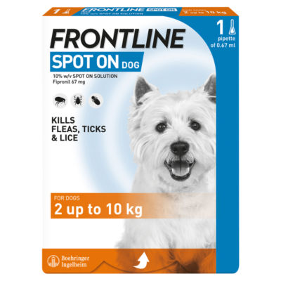 ASDA FRONTLINE Spot On Flea & Tick Treatment for Small Dogs 2-10kg 0.67ml Pipette- Buy online at McGrocer