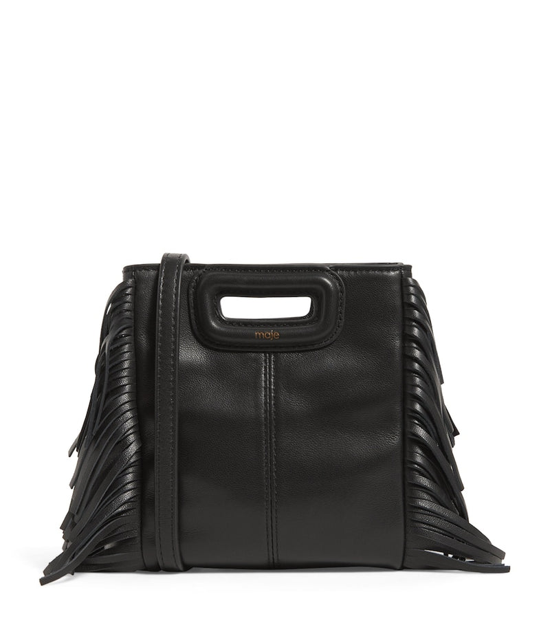 Maje mini leather 'M' top-handle bag (British brand)