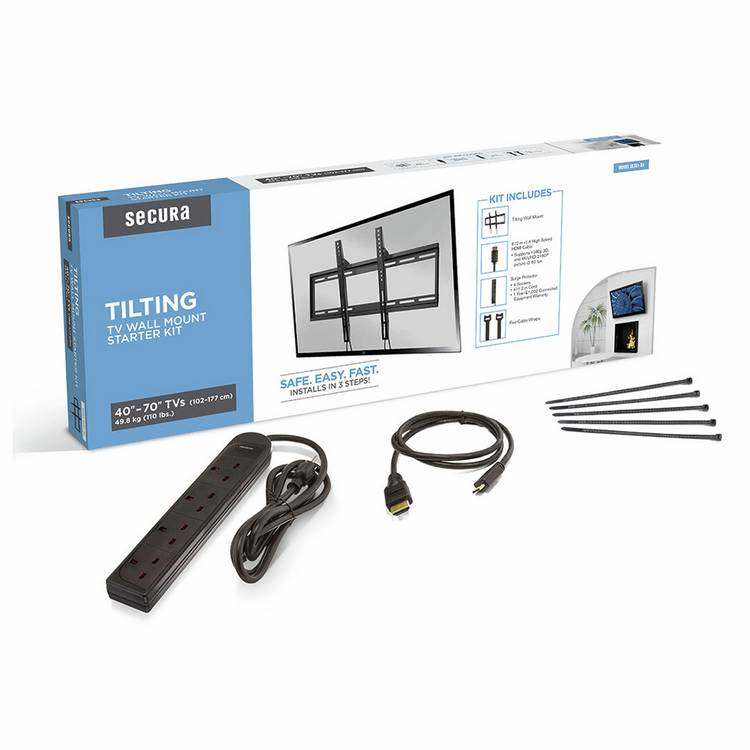 Sanus tilting TV wall bracket kit 40-70 inch (British brand)
