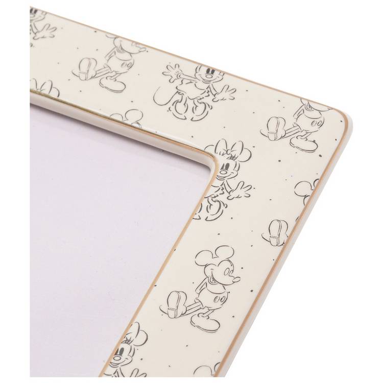 Disney Mickey Minnie ceramic photo frame white 4x6, UK version