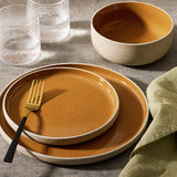 Habitat stoneware dinner set with caramel glaze and raw edge - British product