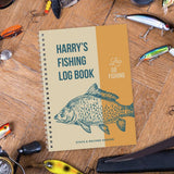 Personalised A5 fishing log book with custom name, imported from the UK