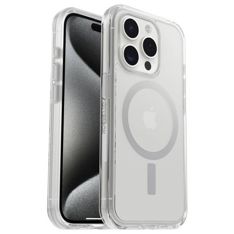 OtterBox Symmetry clear MagSafe iPhone 15 Pro case, UK version