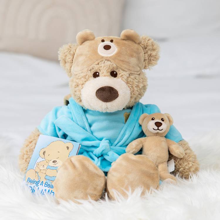 DesignaBear teddy bear bedtime set with pyjamas and accessories (British brand)