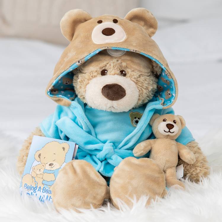 DesignaBear teddy bear bedtime set with pyjamas and accessories (British brand)