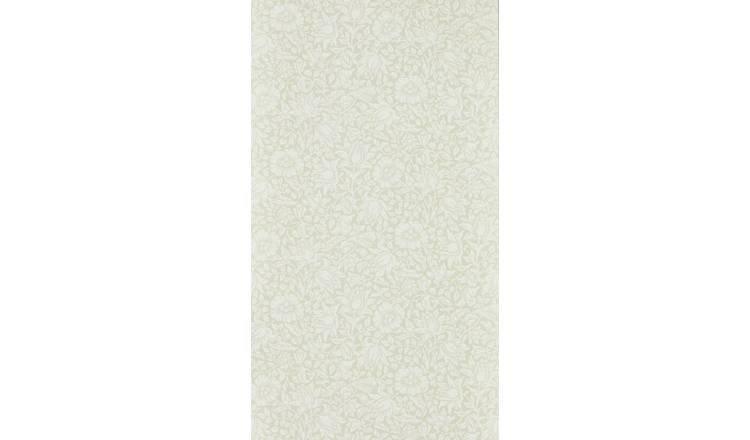 Morris & Co Mallow neutral floral wallpaper 52cm x 10.05m (British brand)