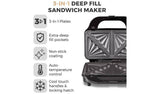 Tower T27032RG 3-in-1 sandwich toaster rose gold - British product