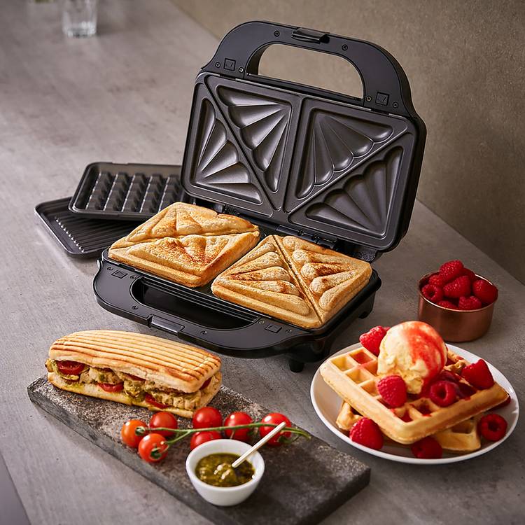 Tower T27032RG 3-in-1 sandwich toaster rose gold - British product