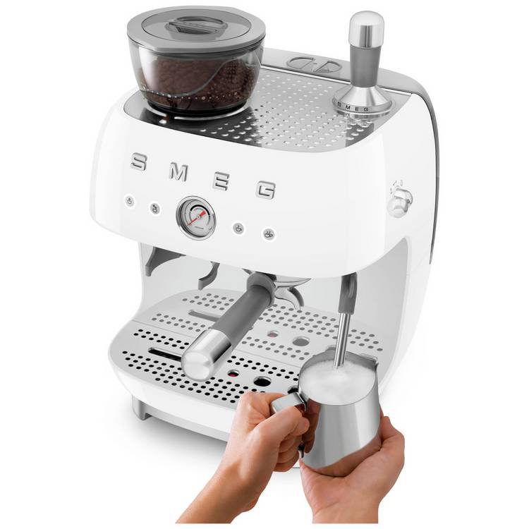 Smeg espresso coffee machine with grinder white, imported from the UK