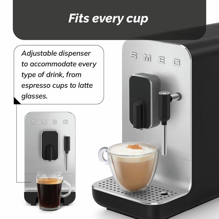 Smeg Bean to Cup Coffee Machine BCC12BLMUK, UK version
