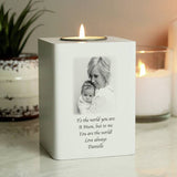 Personalised photo tea light holder 10x7x7cm, UK version