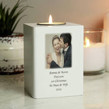 Personalised photo tea light holder 10x7x7cm, UK version
