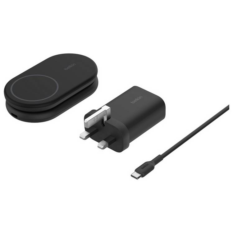 Belkin 2-in-1 Qi2 MagSafe wireless charger, UK version