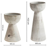 Ivyline white wash candle holders small and large - British product