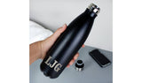 Personalised black water bottle 500ml, imported from the UK