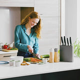 BergHOFF Leo 6 piece knife block set grey, imported from the UK