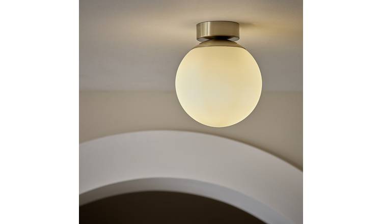 Habitat opal glass brass flush ceiling light (British brand)