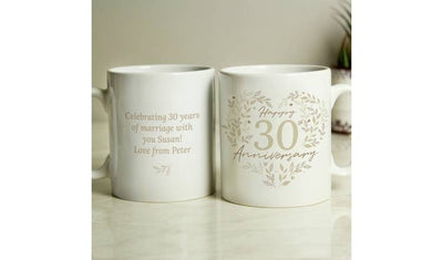 Argos Personalised 30th Pearl Wedding Anniversary Ceramic Mug, 312ml- Buy online at McGrocer