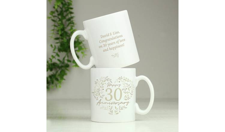 Personalised 30th anniversary ceramic mug 312ml - British product
