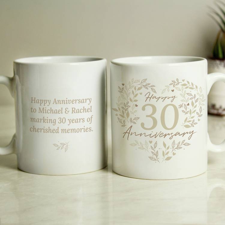 Personalised 30th anniversary ceramic mug 312ml - British product