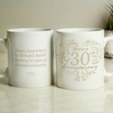 Personalised 30th anniversary ceramic mug 312ml - British product