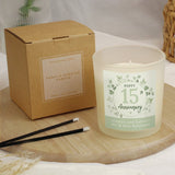 personalised vanilla anniversary candle imported from the UK