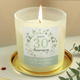 personalised vanilla anniversary candle imported from the UK