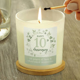 personalised vanilla anniversary candle imported from the UK