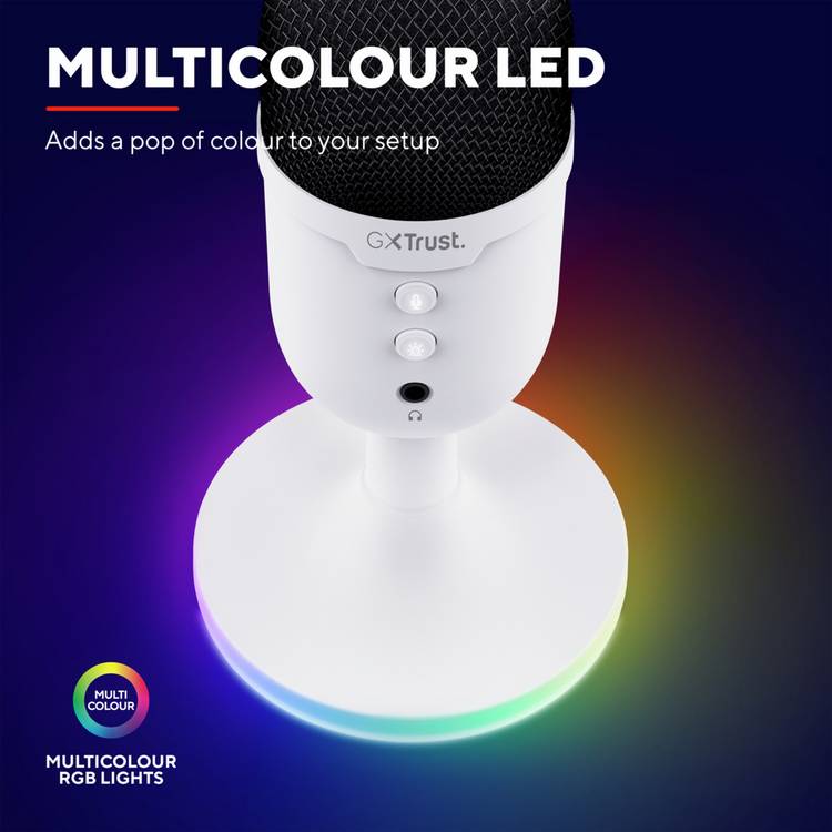 GXTrust Yunix white gaming microphone (British brand)