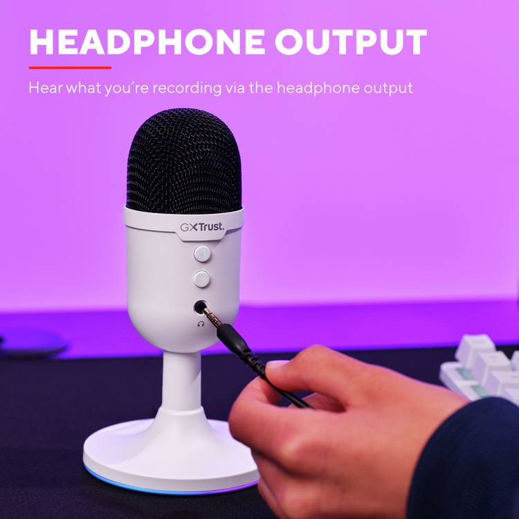 GXTrust Yunix white gaming microphone (British brand)