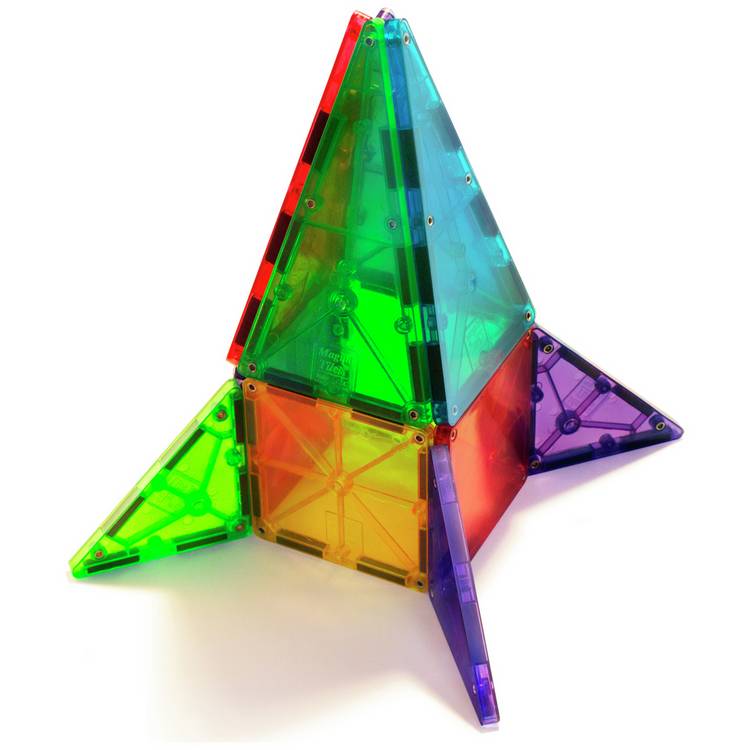 MAGNA-TILES Clear Colours 32 piece magnetic tile set - British product