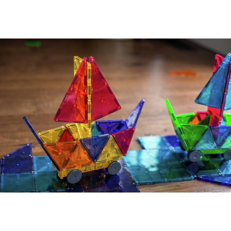 MAGNA-TILES Clear Colours 32 piece magnetic tile set - British product