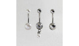 Argos Revere Surgical Steel White Pearl Belly Bars (Set of 3)- Buy online at McGrocer