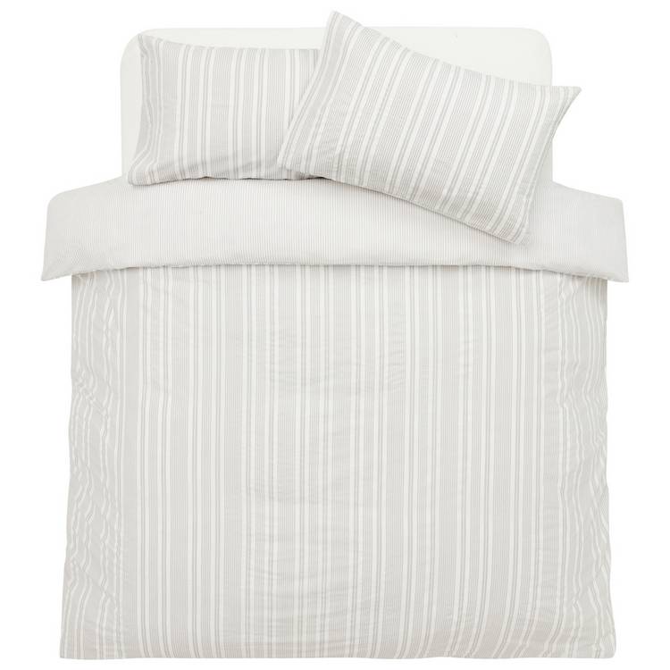 Argos Home seersucker bedding set single grey, imported from the UK