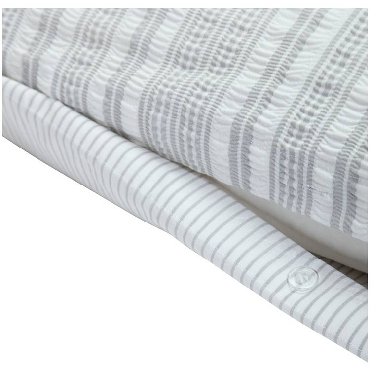 Argos Home seersucker bedding set single grey, imported from the UK
