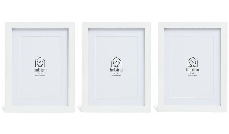 Habitat white wooden picture frames set of three, imported from the UK